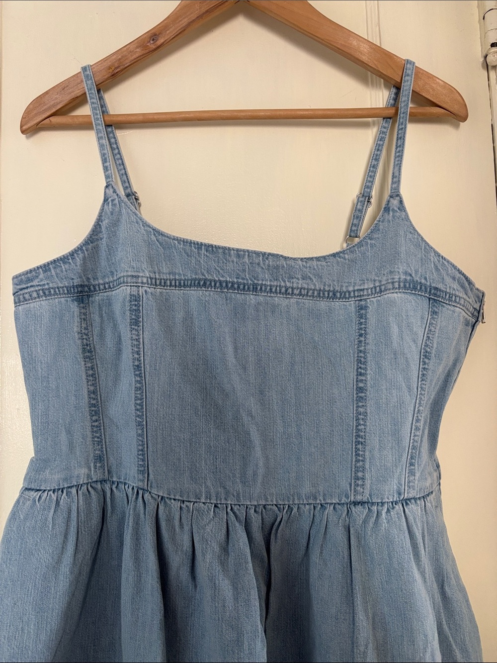 Levi's Light Blue Denim Skirt Dress with Spaghetti Straps - Picture 2 of 8